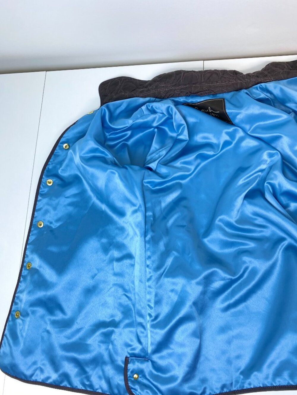 Coach Signature C Quilted Barn Jacket Brown Blue Size M Vintage - Picture 13 of 16